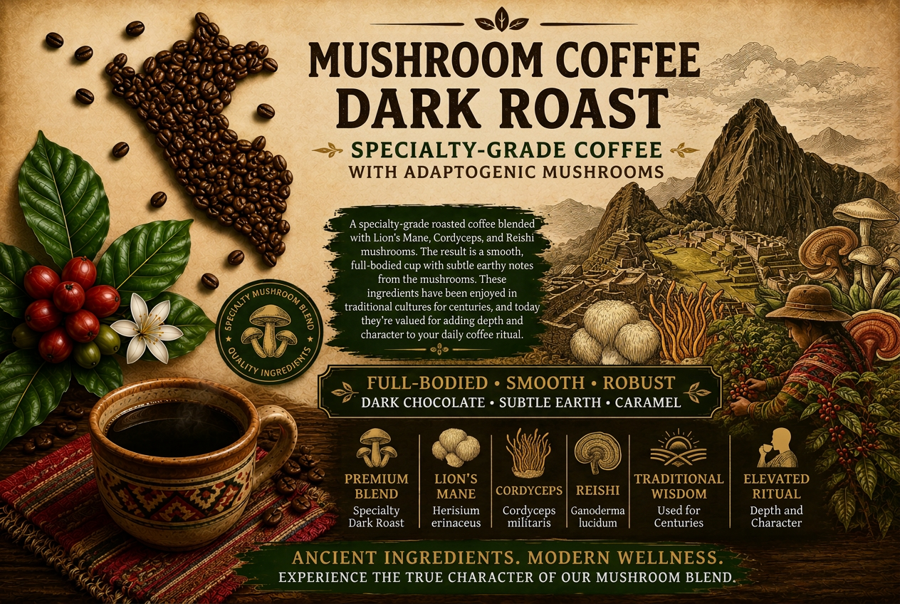 Coffee with Mushrooms Dark Roast